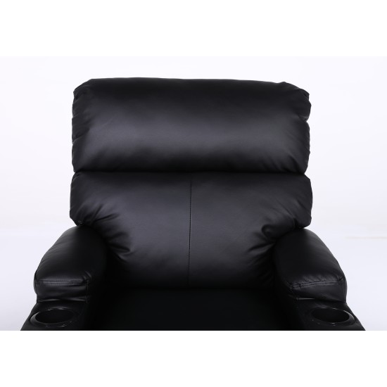 Πολυθρόνα Ανακλινόμενη RANA Μαύρο PU 80x95x103cm Πολυθρόνα Ανακλινόμενη RANA Μαύρο PU 80x95x103cm