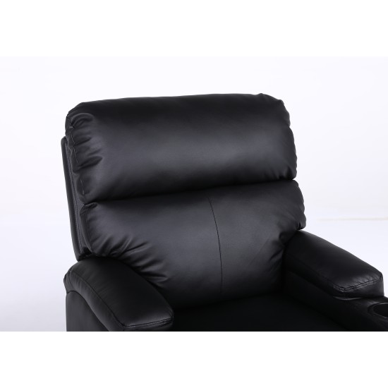 Πολυθρόνα Ανακλινόμενη RANA Μαύρο PU 80x95x103cm Πολυθρόνα Ανακλινόμενη RANA Μαύρο PU 80x95x103cm