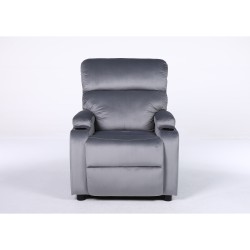 Πολυθρόνα Ανακλινόμενη  RANA Γκρι Βελούδο 80x95x103cm