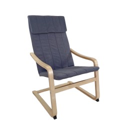 Πολυθρόνα  NORDVIK Γκρι/Φυσικό Ύφασμα/Ξύλο 60x71x105cm