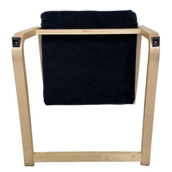 Πολυθρόνα  NORDVIK Μαύρο/Φυσικό Ύφασμα/Ξύλο 60x71x105cm
