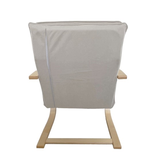 Πολυθρόνα VESNA Μπεζ/Φυσικό Ύφασμα/Ξύλο 67x78x92cm Πολυθρόνα VESNA Μπεζ/Φυσικό Ύφασμα/Ξύλο 67x78x92cm