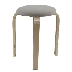 Σκαμπό  MILOA Mπεζ/Φυσικό Ύφασμα/Ξύλο 42x42x45cm