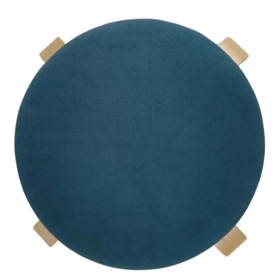 Σκαμπό  MILOA Μπλε/Φυσικό Ύφασμα/Ξύλο 42x42x45cm