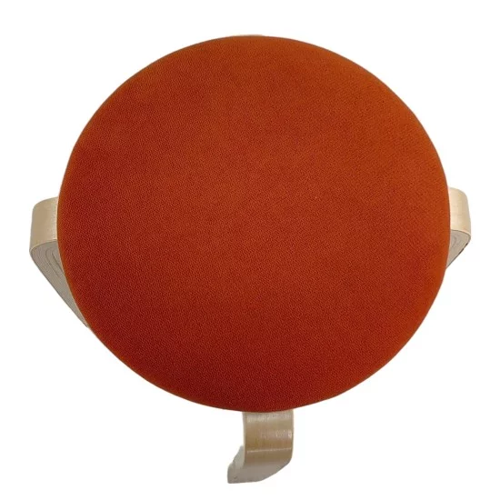 Σκαμπό  MILOA Πορτοκαλί/Φυσικό Ύφασμα/Ξύλο 42x42x45cm