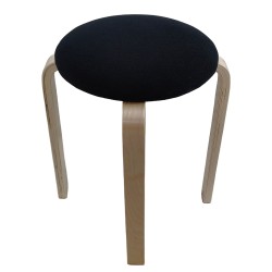 Σκαμπό  MILOA Μαύρο/Φυσικό Ύφασμα/Ξύλο 42x42x45cm