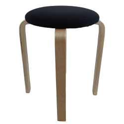 Σκαμπό  MILOA Μαύρο/Φυσικό Ύφασμα/Ξύλο 42x42x45cm