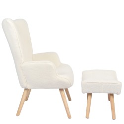 Πολυθρόνα  AMARANTHUS Με Υποπόδιο Μπεζ 98x70x77cm