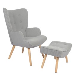 Πολυθρόνα  AMARANTHUS Με Υποπόδιο Γκρι 98x70x77cm