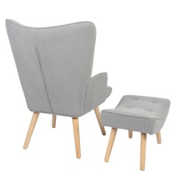 Πολυθρόνα  AMARANTHUS Με Υποπόδιο Γκρι 98x70x77cm