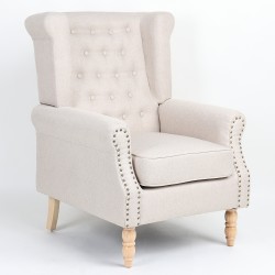 Πολυθρόνα  OTTAVIA Μπεζ Ύφασμα 77x80x106cm