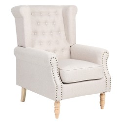 Πολυθρόνα  OTTAVIA Μπεζ Ύφασμα 77x80x106cm