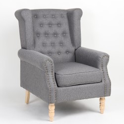 Πολυθρόνα  OTTAVIA Σκούρο Γκρι Ύφασμα 77x80x106cm