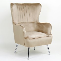 Πολυθρόνα  VITTORIA Καφέ Βελούδο 76x79x101cm