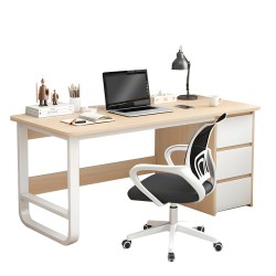 Γραφείο  MERGELLUS Sonoma/Λευκό MDF/Μέταλλο 120x50x74cm