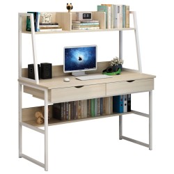 Γραφείο  LILY FRANS Maple/Λευκό MDF/Μέταλλο 100x48x135cm