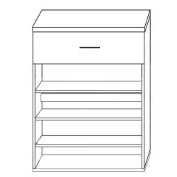 Παπουτσοθήκη  MANU Γκρι Μοριοσανίδα/Μελαμίνη 80x33x100cm