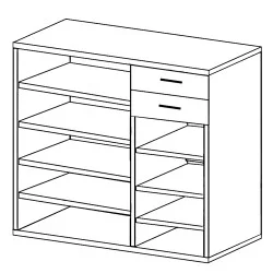 Παπουτσοθήκη  MARIE Γκρι Μοριοσανίδα/Μελαμίνη 120x33x100cm