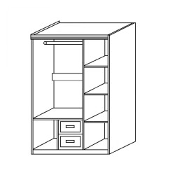 Ντουλάπα  PROTEA Μαύρο Μοριοσανίδα 120x50x195cm