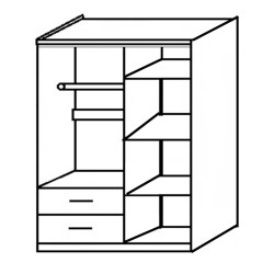 Ντουλάπα  FRITILLARIA Μαύρο Μοριοσανίδα 89x42x181cm