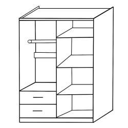 Ντουλάπα  HOYA WAX Μαύρο Μοριοσανίδα 119x42x181cm Ντουλάπα  HOYA WAX Μαύρο Μοριοσανίδα 119x42x181cm