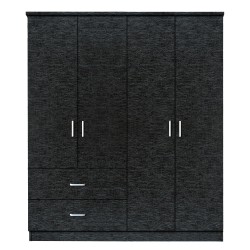 Ντουλάπα  HOYA WAX Μαύρο Μοριοσανίδα 119x42x181cm Ντουλάπα  HOYA WAX Μαύρο Μοριοσανίδα 119x42x181cm
