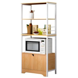 Ραφιέρα Κουζίνας  CARIBOU Δρυς/Λευκό MDF/Μέταλλο 60x30x120cm Ραφιέρα Κουζίνας  CARIBOU Δρυς/Λευκό MDF/Μέταλλο 60x30x120cm