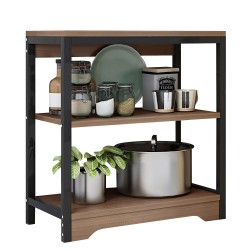 Ραφιέρα Κουζίνας  OTTER Καφέ Σκούρο/Μαύρο MDF/Μέταλλο 60x30x66cm Ραφιέρα Κουζίνας  OTTER Καφέ Σκούρο/Μαύρο MDF/Μέταλλο 60x30x66cm