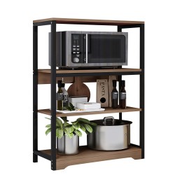 Ραφιέρα Κουζίνας  WALRUS Καφέ Σκούρο/Μαύρο MDF/Μέταλλο 60x30x100cm Ραφιέρα Κουζίνας  WALRUS Καφέ Σκούρο/Μαύρο MDF/Μέταλλο 60x30x100cm