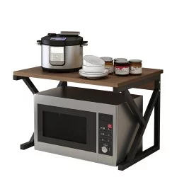 Ραφιέρα Κουζίνας  BEAVER Καφέ Σκούρο/Μαύρο MDF/Μέταλλο 54x35x34cm