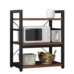 Ραφιέρα Κουζίνας  FOX Καφέ Σκούρο/Μαύρο MDF/Μέταλλο 60x36x78cm