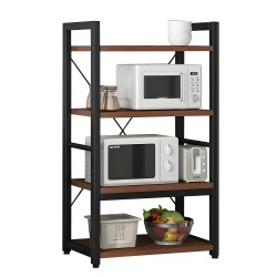 Ραφιέρα Κουζίνας  WOLVERINE Καφέ Σκούρο/Μαύρο MDF/Μέταλλο 60x36x117cm Ραφιέρα Κουζίνας  WOLVERINE Καφέ Σκούρο/Μαύρο MDF/Μέταλλο 60x36x117cm