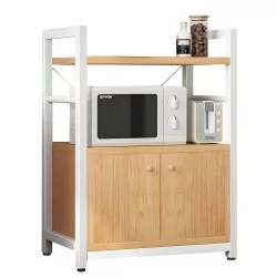 Ραφιέρα Κουζίνας  STOAT Φυσικό/Λευκό MDF/Μέταλλο 60x36x82cm