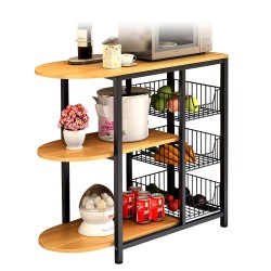 Ραφιέρα Κουζίνας  LOPOTA Δρυς/Μαύρο MDF/Μέταλλο 80x33x75cm Ραφιέρα Κουζίνας  LOPOTA Δρυς/Μαύρο MDF/Μέταλλο 80x33x75cm