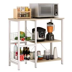 Ραφιέρα Κουζίνας  SEAL Maple/Λευκό MDF/Μέταλλο 80x35x75cm