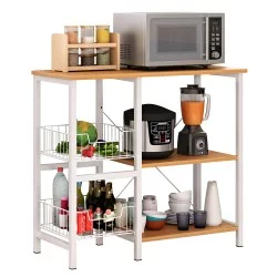 Ραφιέρα Κουζίνας  SEAL Δρυς/Λευκό MDF/Μέταλλο 80x35x75cm