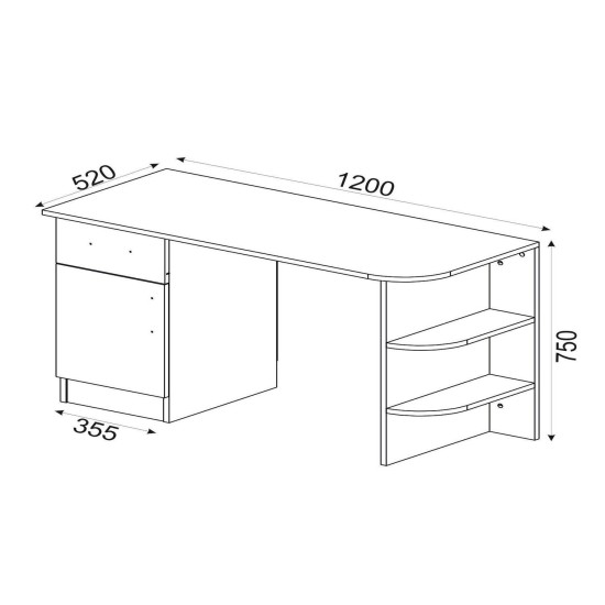 Γραφείο Gavdos Λευκό 120x52x75cm Γραφείο Gavdos Λευκό 120x52x75cm