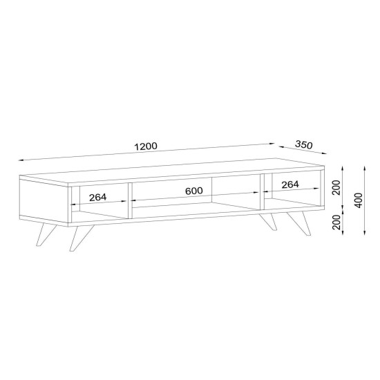 Έπιπλο Τηλεόρασης  Samos Λευκό 120x35x40cm