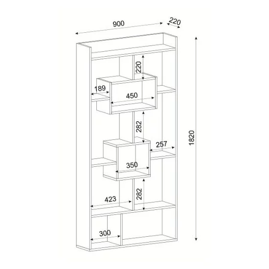 Βιβλιοθήκη  Kinaros Sonoma 90x22x182cm