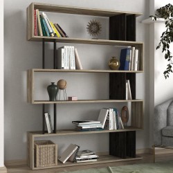 Βιβλιοθήκη  Antipaxi Sonoma/Wenge Μοριοσανίδα/Μελαμίνη 122x26x159cm - ART-14410078