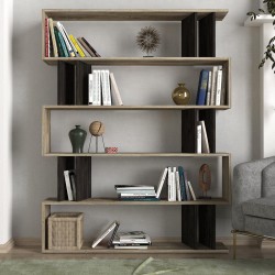 Βιβλιοθήκη  Antipaxi Sonoma/Wenge Μοριοσανίδα/Μελαμίνη 122x26x159cm - ART-14410078