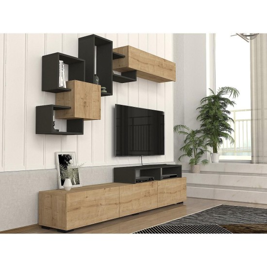 Σύνθετο MONTANA Sapphire/Ανθρακί Μοριοσανίδα 210x36.8x33.9cm Σύνθετο MONTANA Sapphire/Ανθρακί Μοριοσανίδα 210x36.8x33.9cm