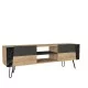 Έπιπλο Τηλεόρασης  DIAPOROS Φυσικό/Μαύρο/Ανθρακί Μοριοσανίδα/Μελαμίνη 150x52x35cm