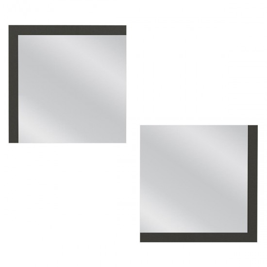 Καθρέπτης Τοίχου ArteLibre AHSA Ανθρακί Μοριοσανίδα/Γυαλί 60x60cm Σετ 2Τμχ - ART-14410258
