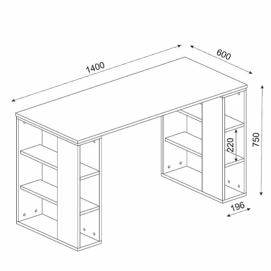 Γραφείο  WIMSEY Λευκό/Sapphire Μοριοσανίδα/Μελαμίνη 140x60x74cm