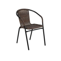Πολυθρόνα  Rattan Mercury Καφέ/Μαύρο 54x61x73cm