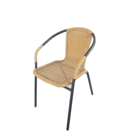 Πολυθρόνα Rattan Mercury Μπεζ/Μαύρο 54x61x73cm Πολυθρόνα Rattan Mercury Μπεζ/Μαύρο 54x61x73cm