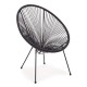 Πολυθρόνα  Rattan Saturn Μαύρο 72x78x89cm