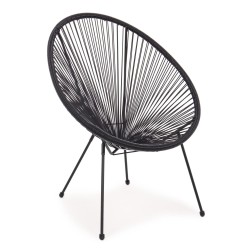 Πολυθρόνα  Rattan Saturn Μαύρο 72x78x89cm