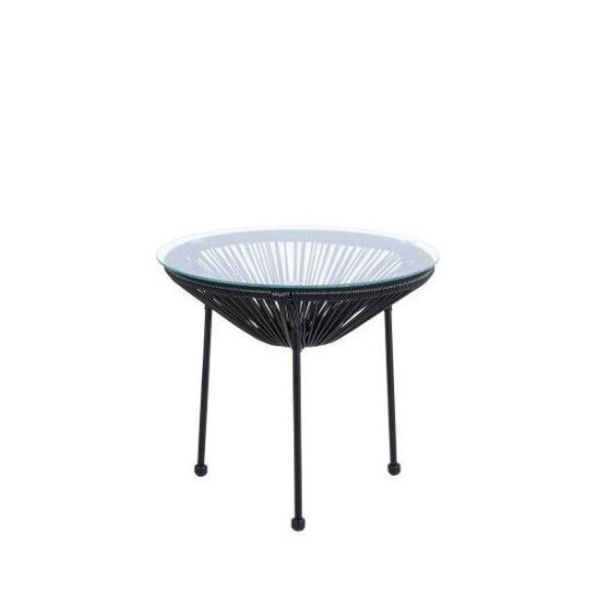 Τραπέζι Μεταλλικό  Ganymede Μαύρο Φ50x50cm